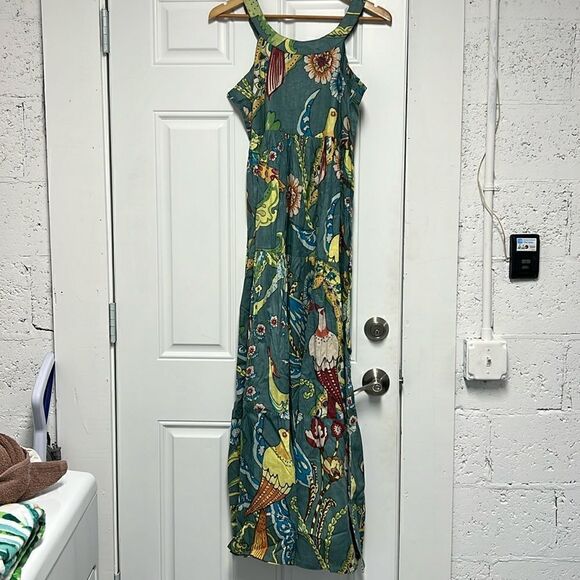Dresses & Skirts - Green Floral Maxi Dress - Size Medium Brand NEW w Tags